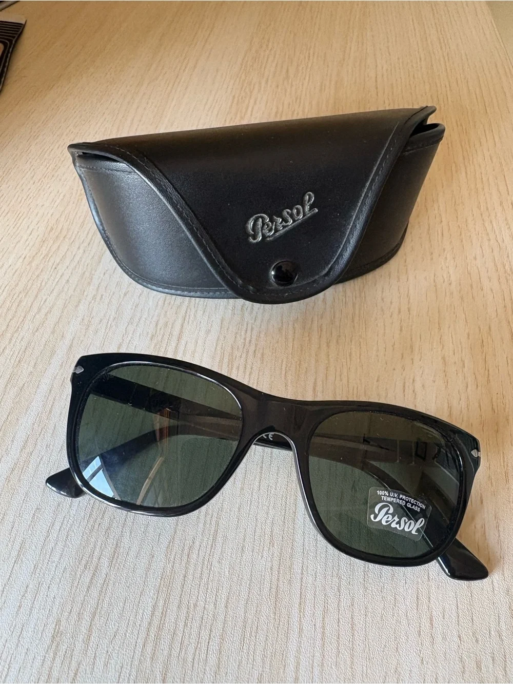 Persol Black Frame with Dark Green Lenses Sunglasses
